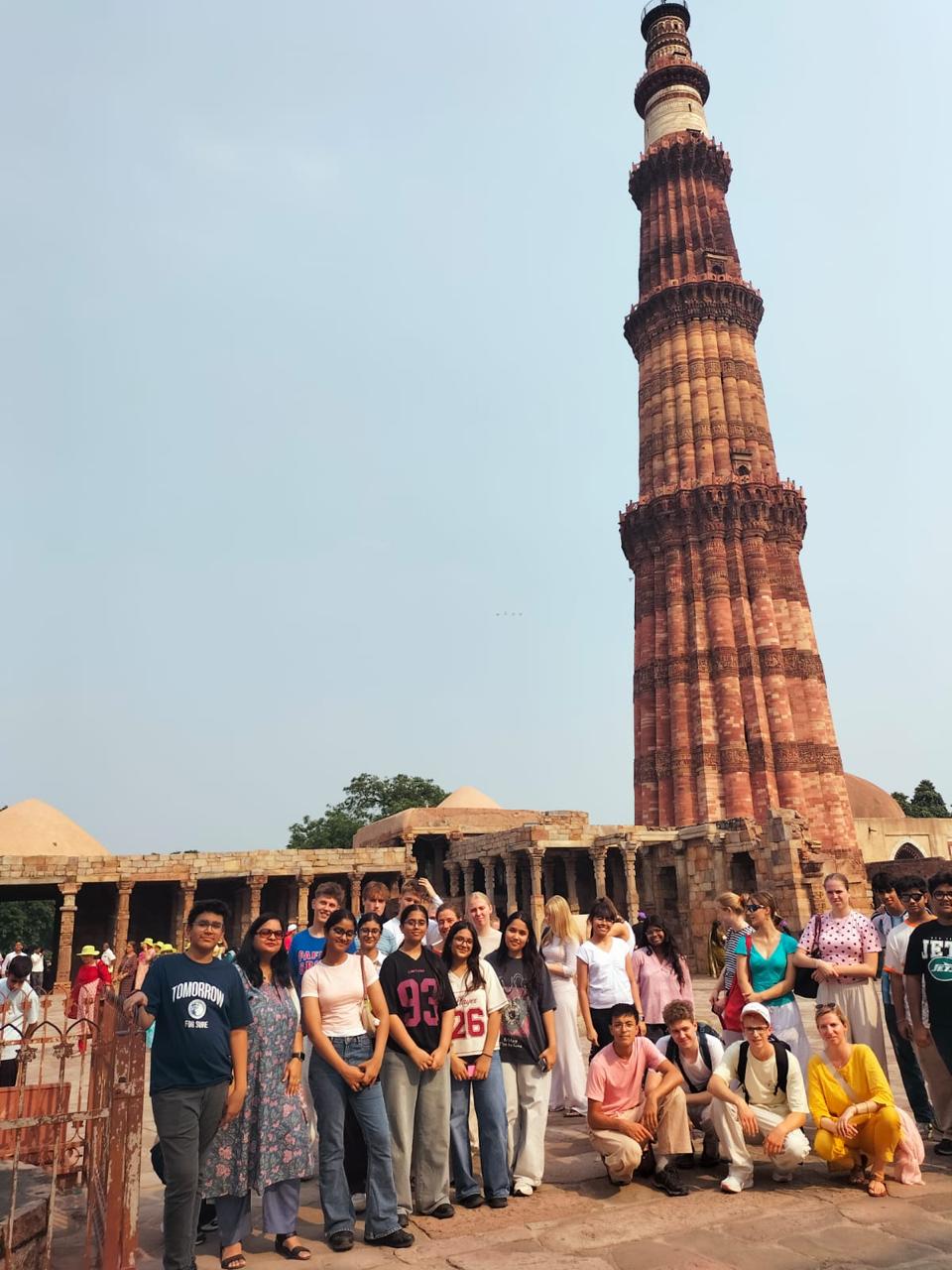 German Students visit Qutub Minar